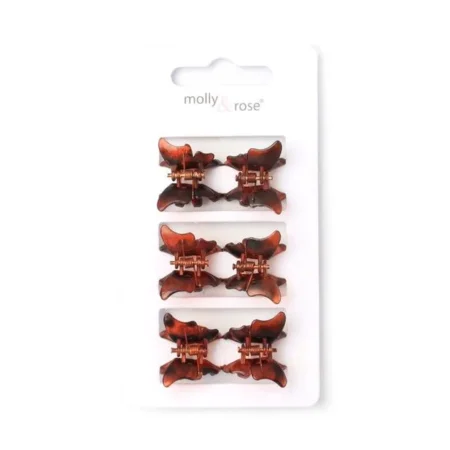 Card of 6 Tort butterfly mini clamps 2cm